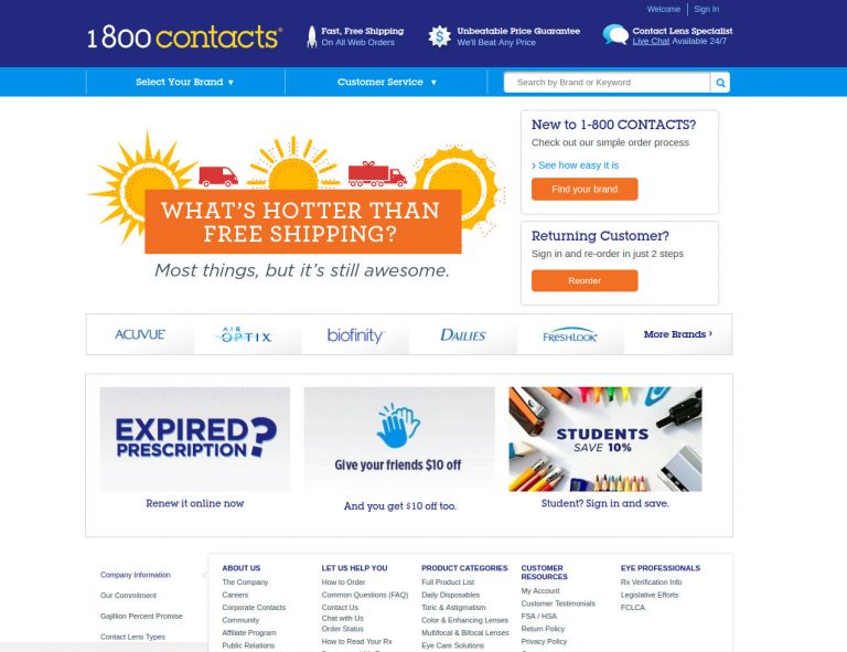 1800 Contacts, Inc. screenshot