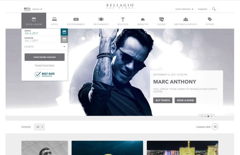 Bellagio Hotel Las Vegas screenshot