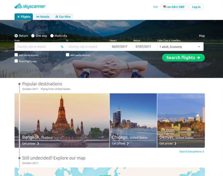 Skyscanner screenshot