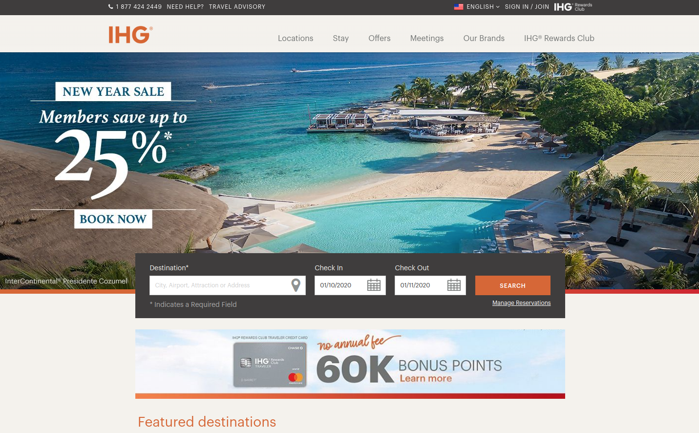 Intercontinental Hotels Group screenshot